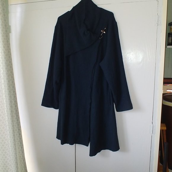 boiled wool crossover coat